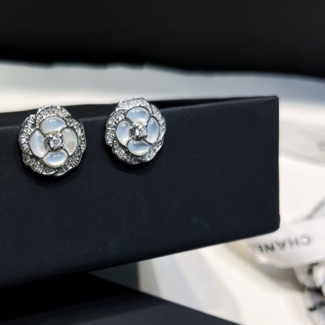 Chanel Water Mother of Water Camellia Diamond Earrings