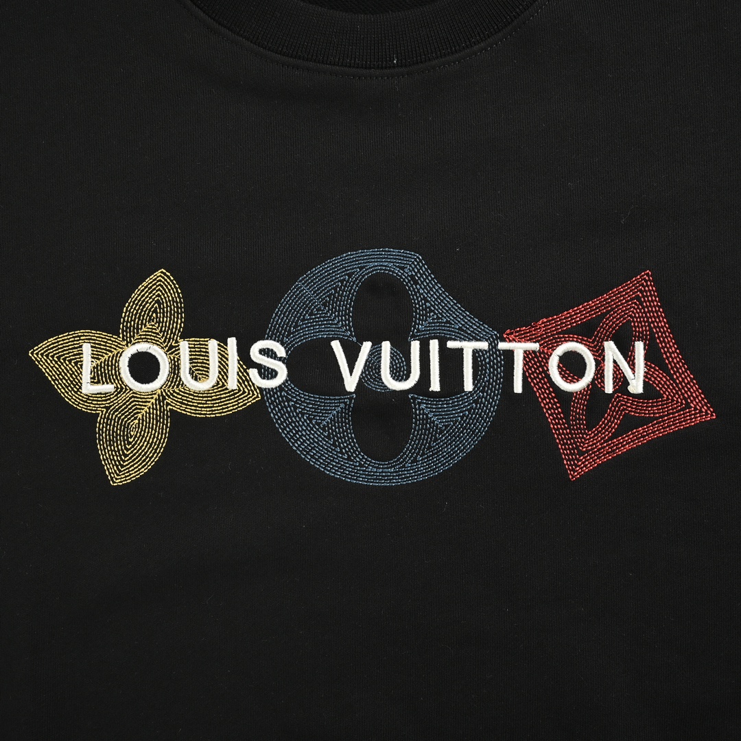 Louis Vuitton 24Fw classic embroidered four-leaf clover logo crewneck sweatshirt