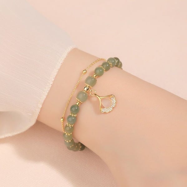 💞Last Day BUY 1 GET 1 FREE 💞--Wotian Jade Lucky Gold Leaf Bangle