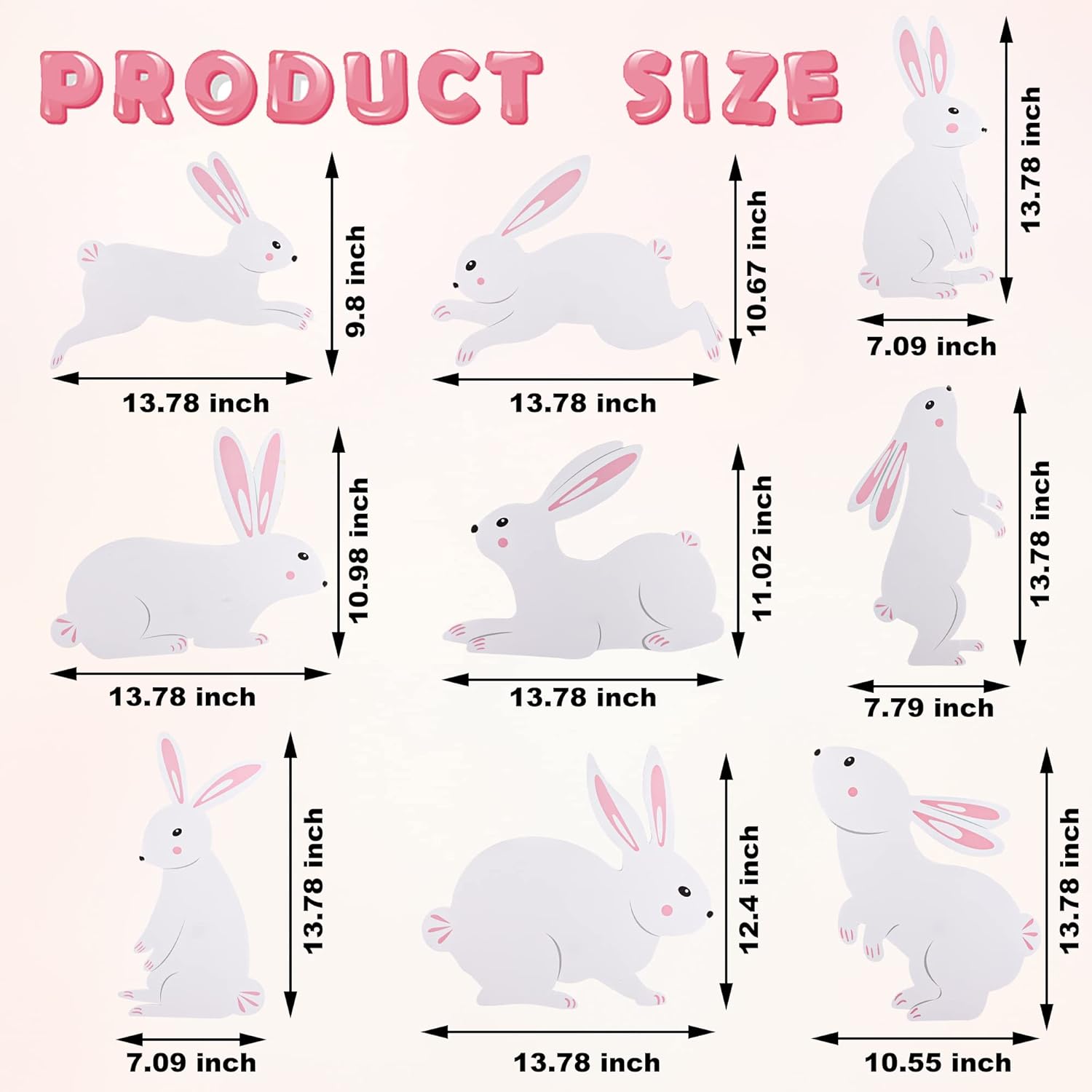 🔥On Sale🔥Set of 9 Easter Bunny Yard Signs