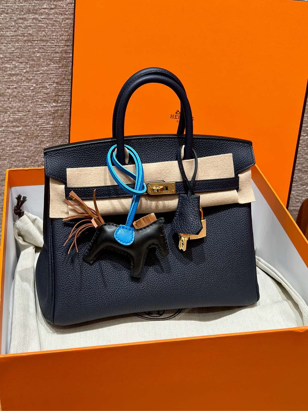 Hermes Birkin 2ZBlue nuit handbag (handmade to order)