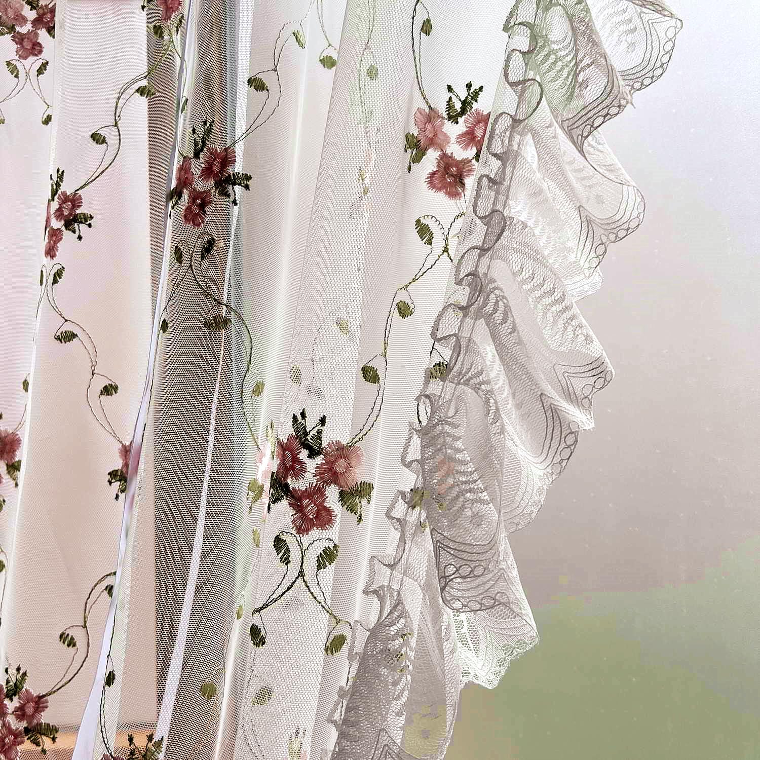 Elegant Floral Lace Balloon Curtains