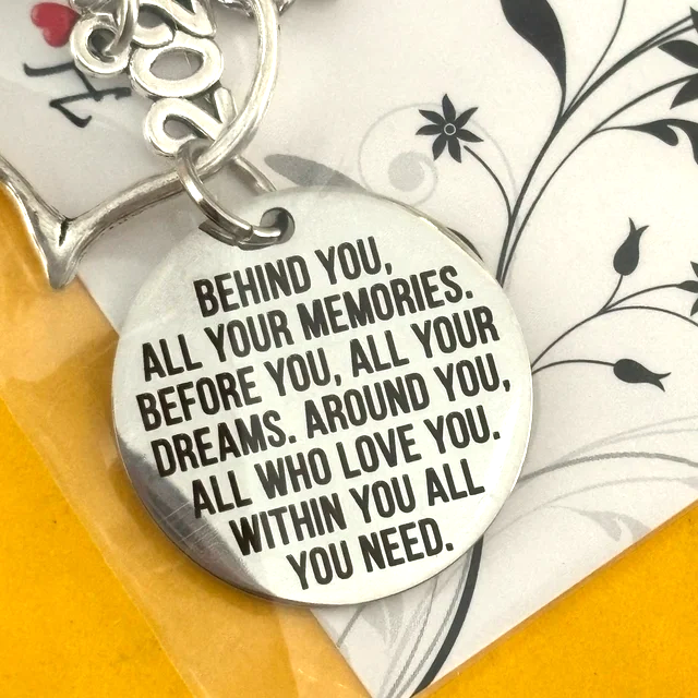 Behind You All Your Memories Mirror Hanging Car Charm