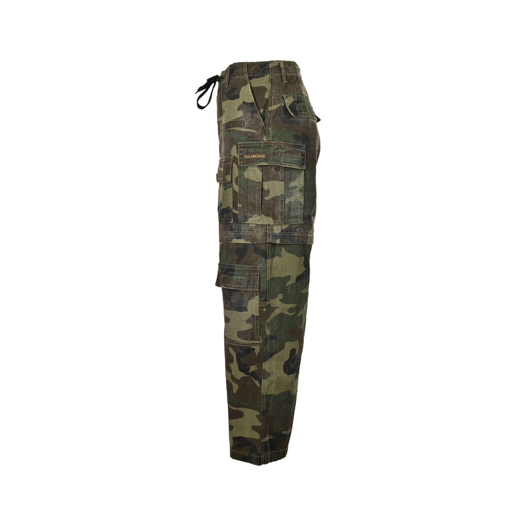 Balenciaga 24Fw Flared Cargo Cotton Camouflage Cargo Pants