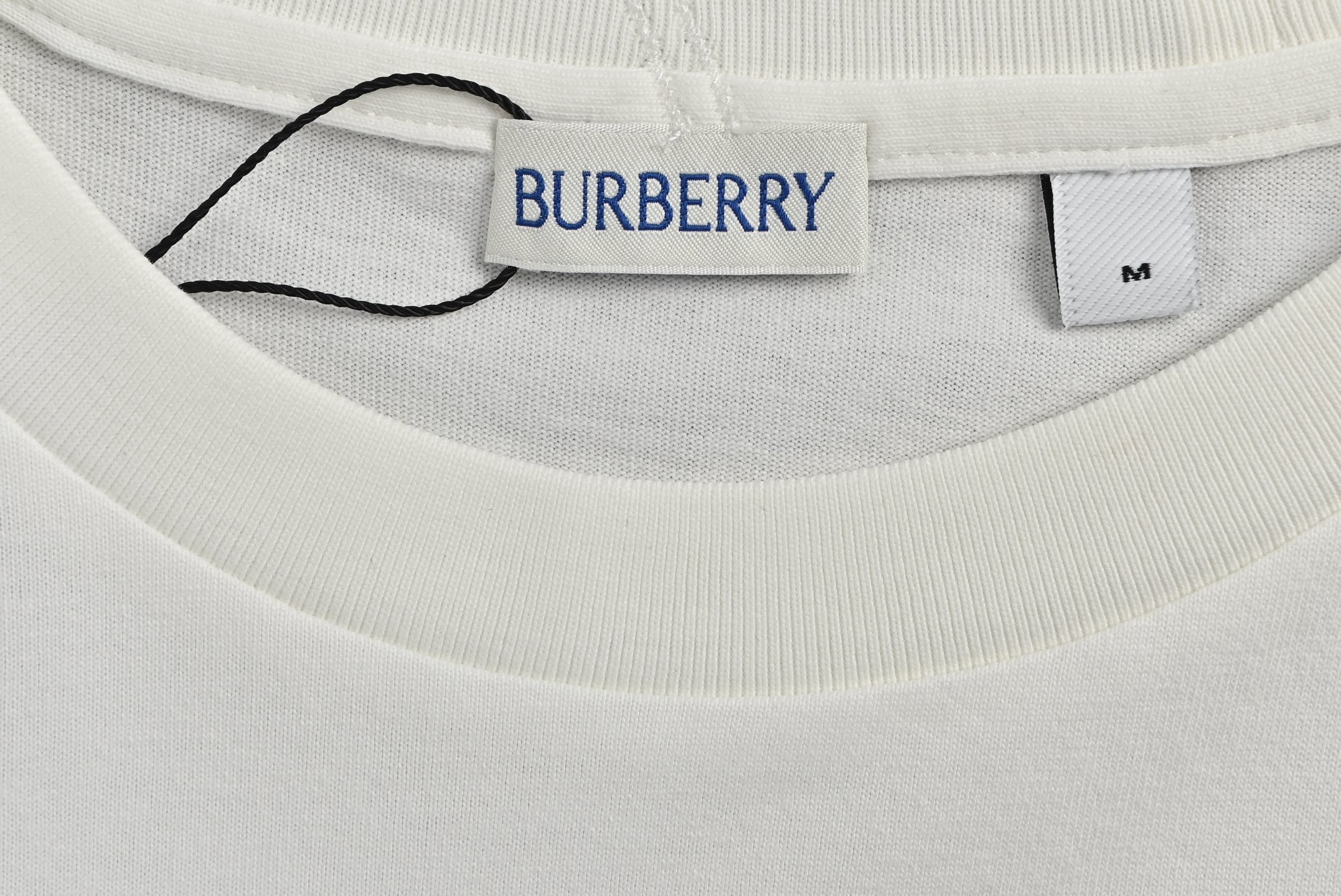 Burberry cuffs webbing print round neck short sleeves
