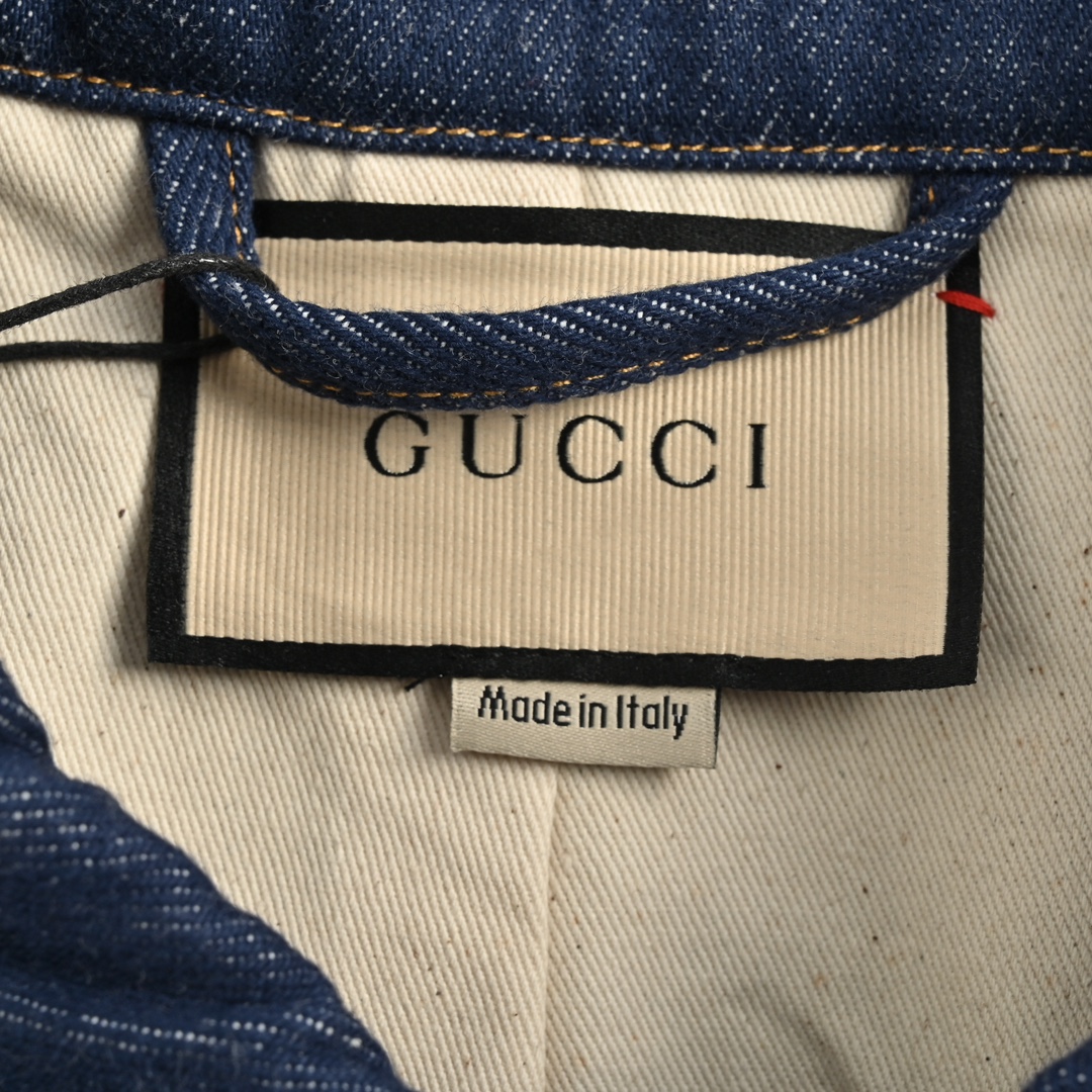 Gucci 24Fw embossed logo denim jacket