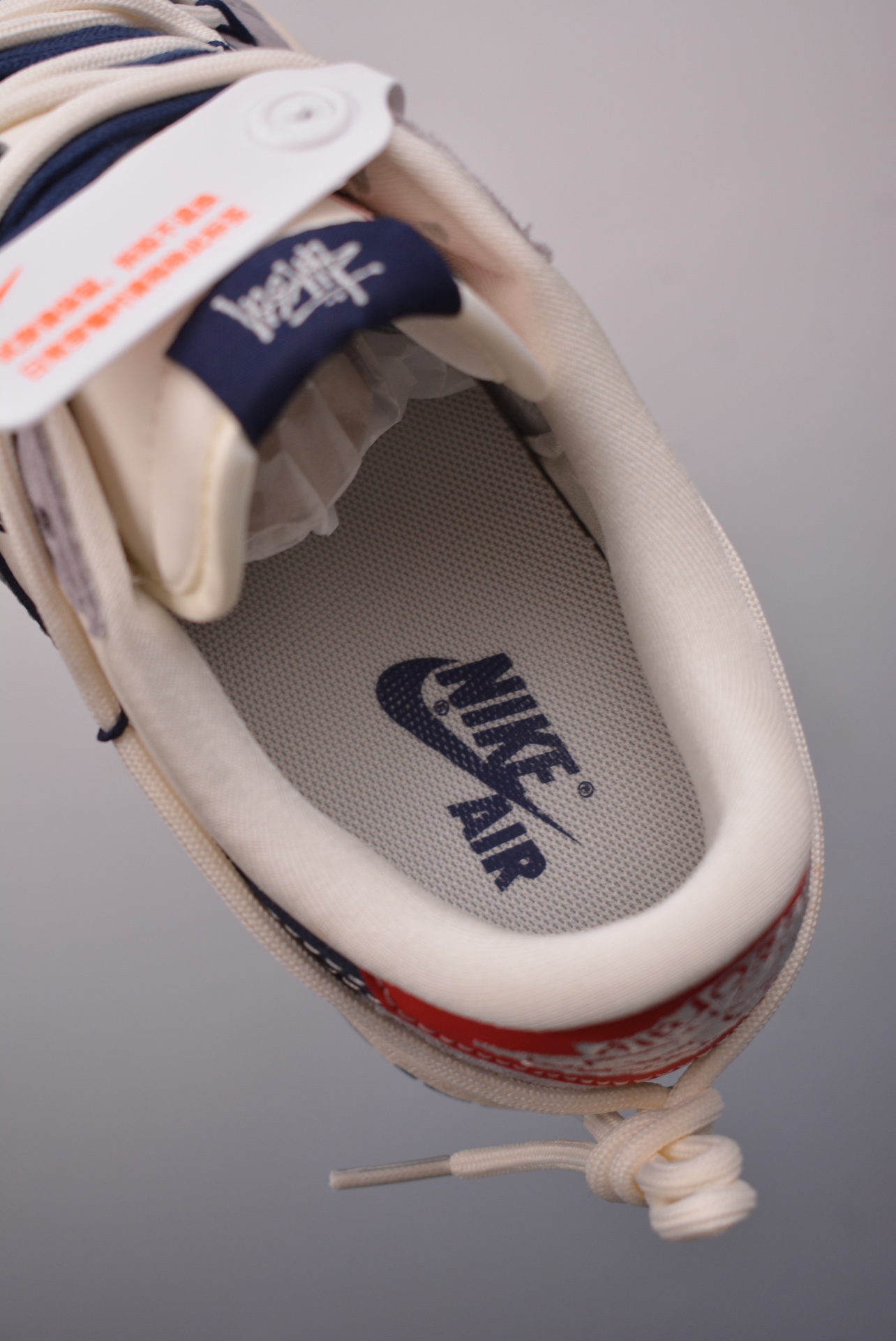 Stussy x Travis Scott x Nike Air Jordan 1 Low OG SP Grey Beige Blue SJ0086-140