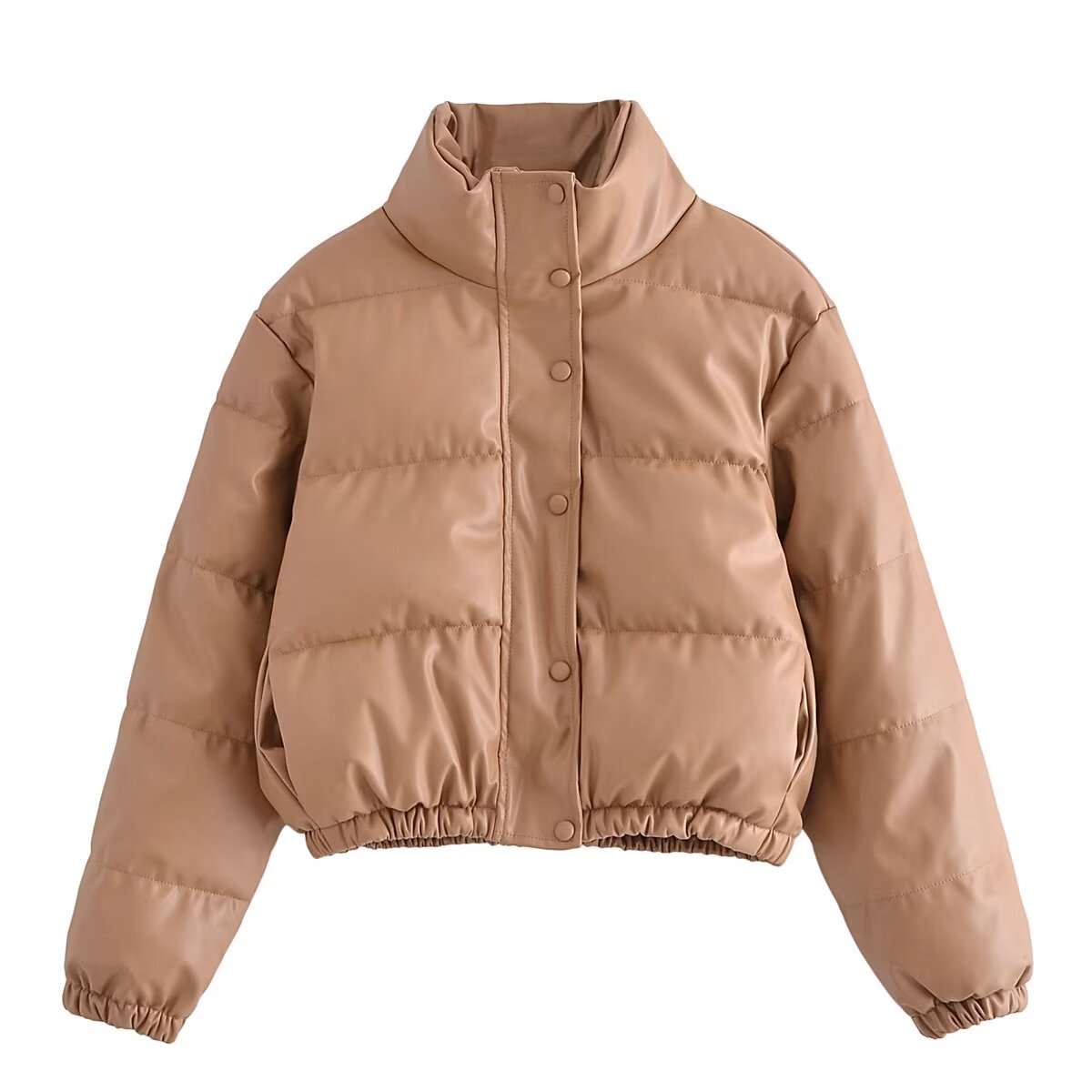 Winter Bread Cotton Padded Coat Thickened Poly Urethane Leather Cotton Coat Jacket Coat for Women