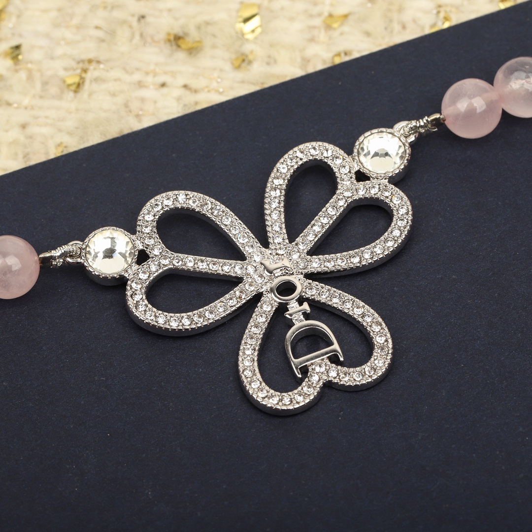 Dior flower crystal necklace