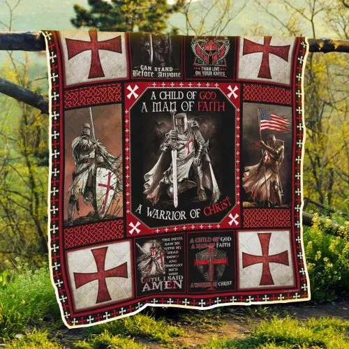 The Knights Templar Christian Warrior Quilt Blanket