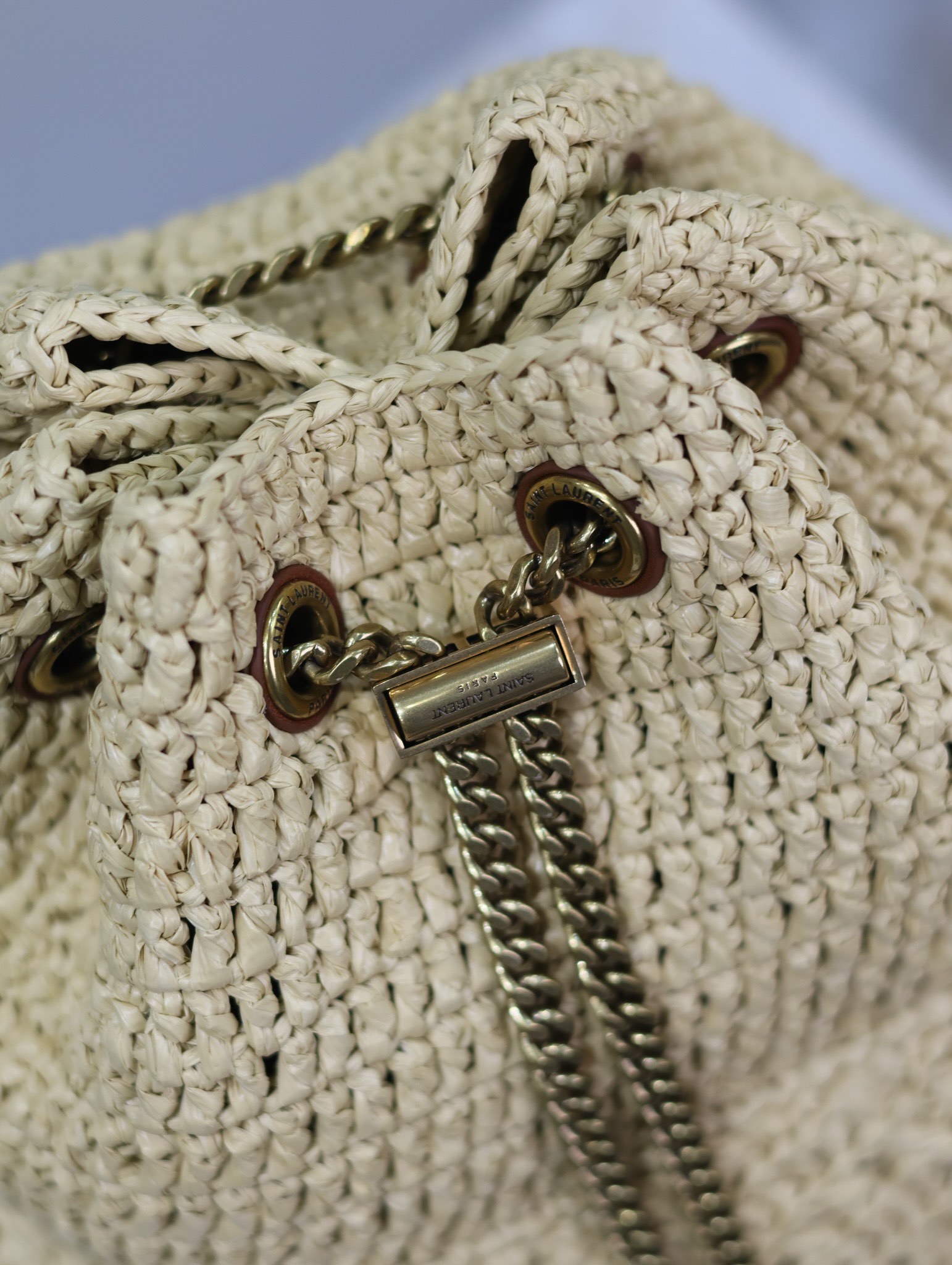 Yves Saint Laurent JOE Woven Mini Bucket Bag 631052