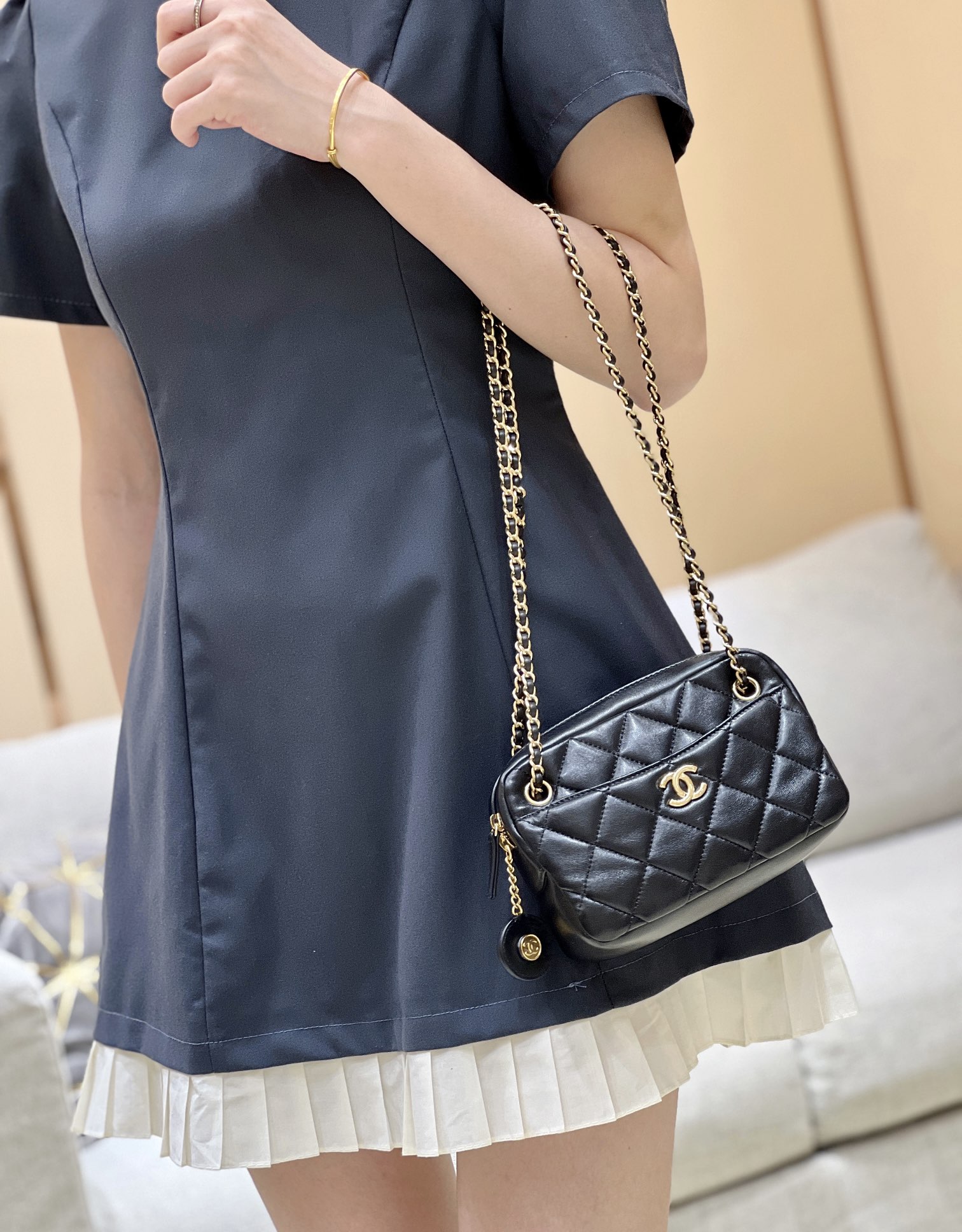 Chanel 24K Autumn and Winter Limited Edition Gold Coin Camera Bag AS5190