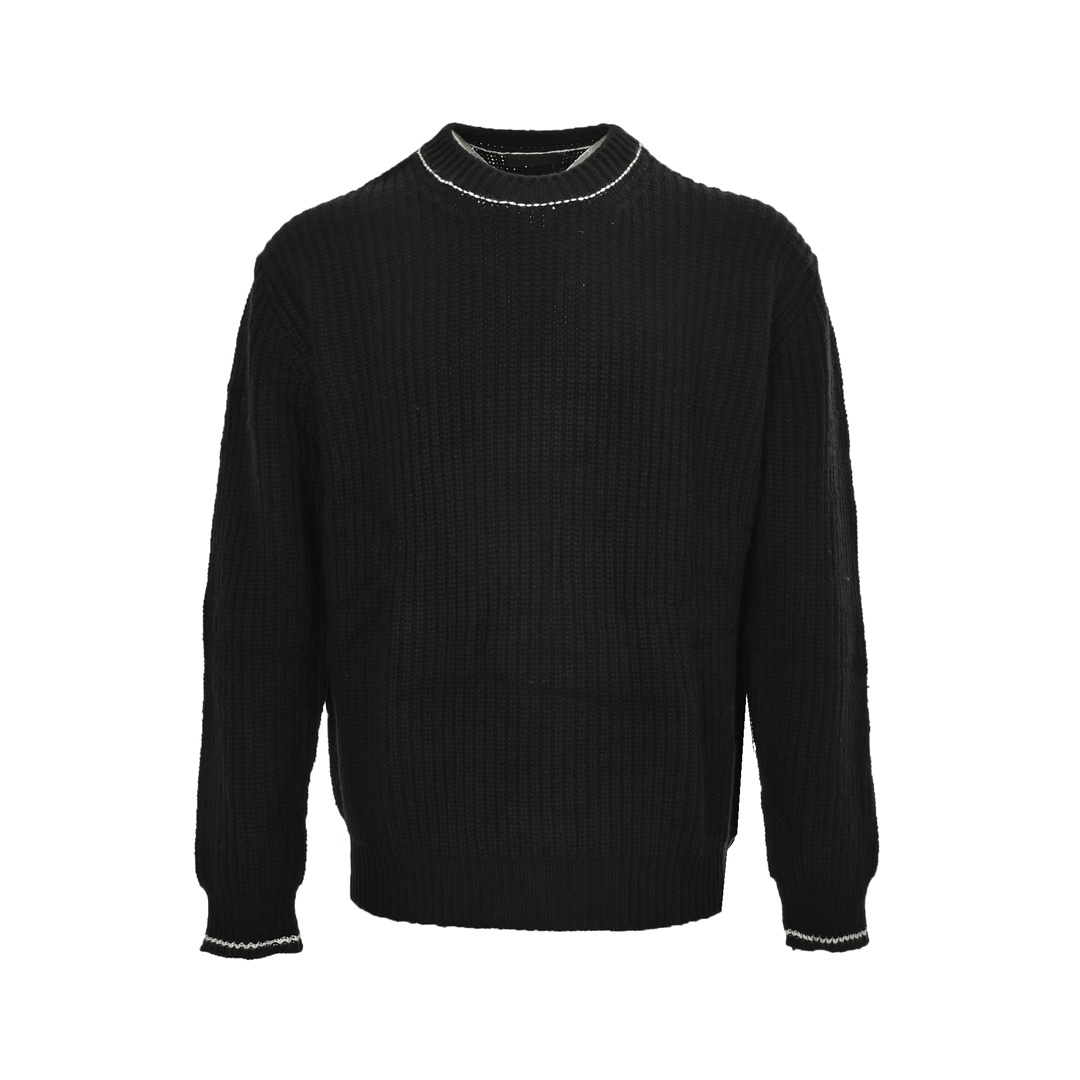 Prada 24Fw chunky white crew neck sweater