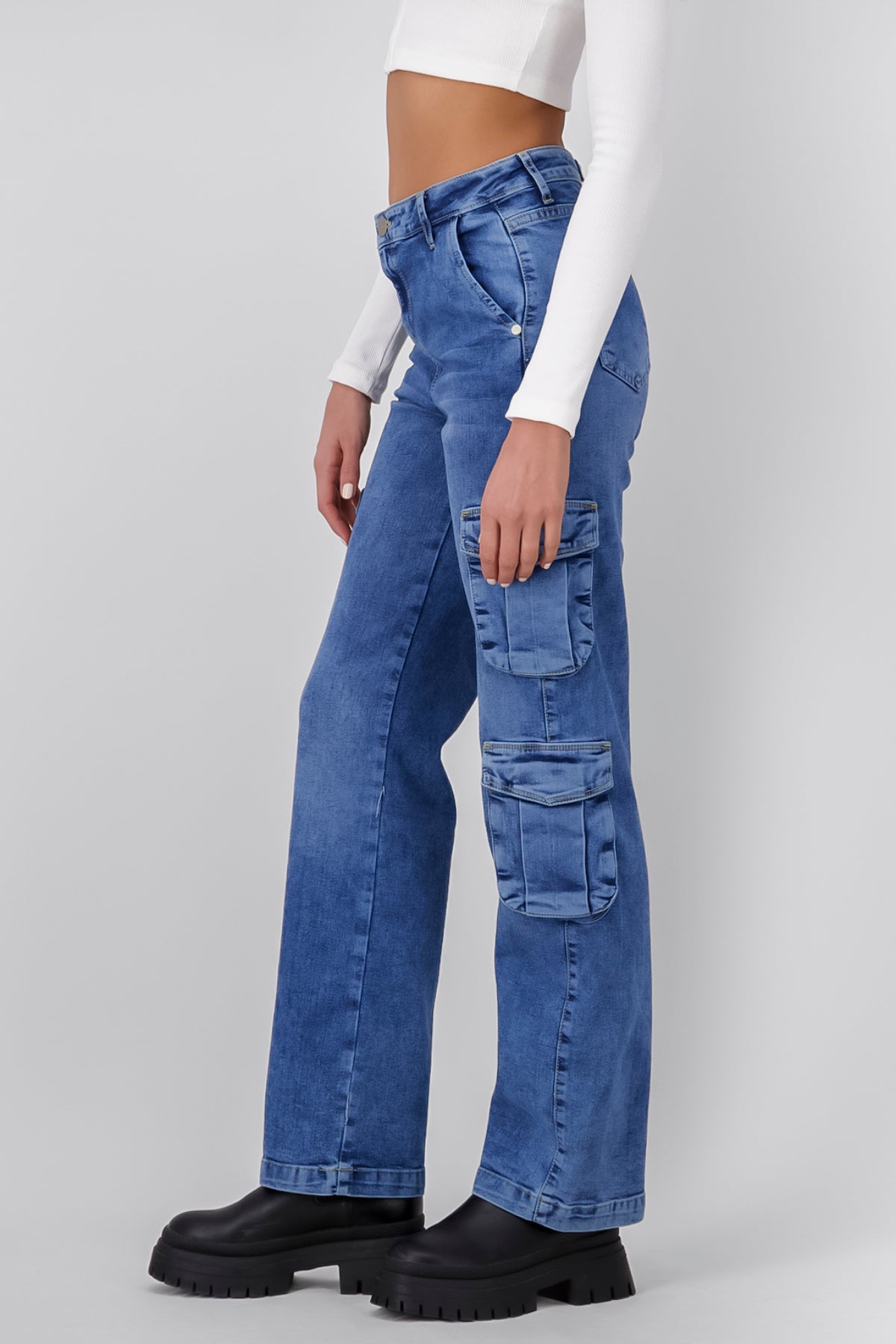 Flap Pocket Cargo Jeans
