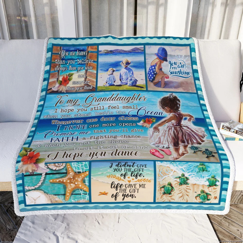 Grandma To Granddaughter, Beach Life Sofa Throw Blanket