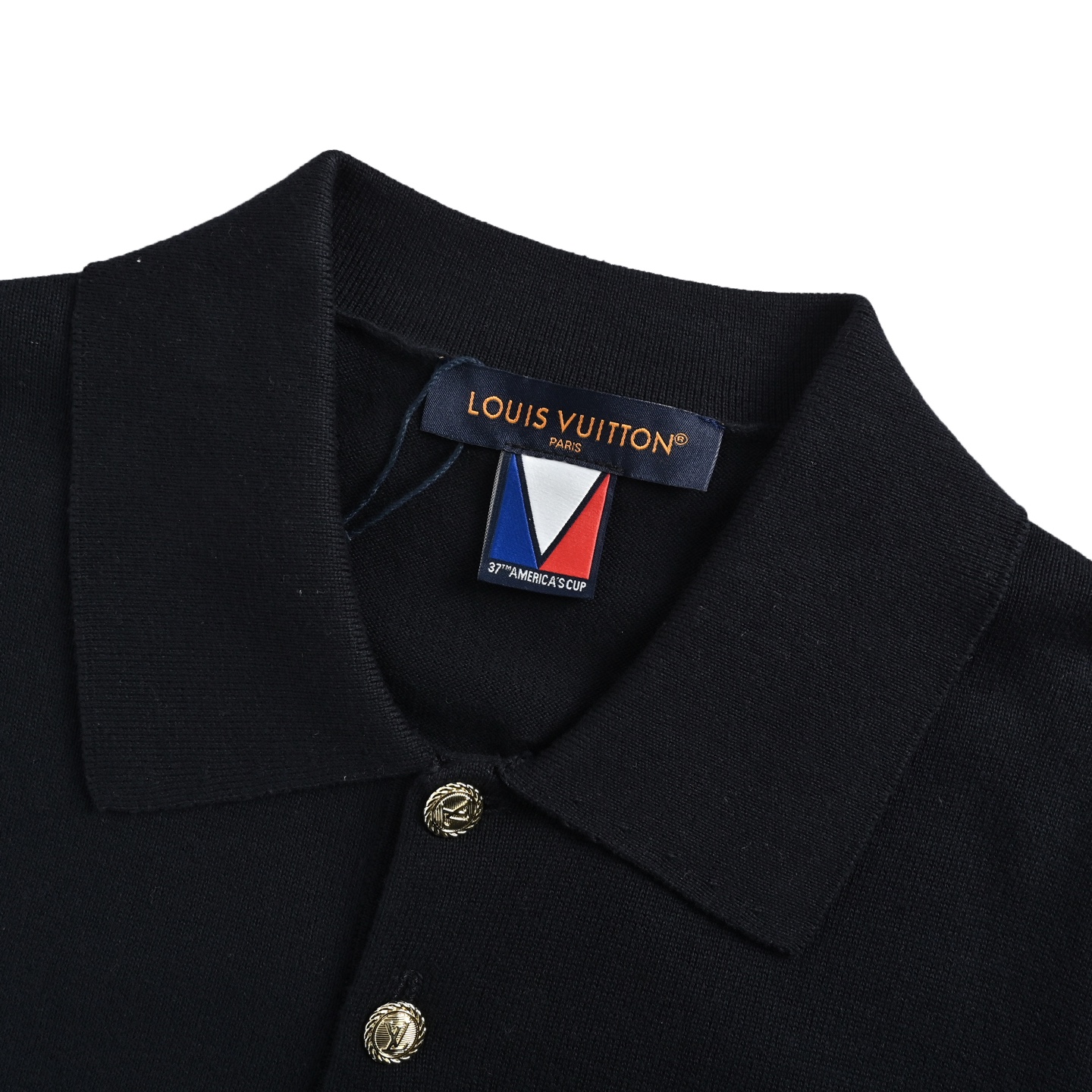 Louis Vuitton 25ss America's Cup Series Gold Button Knitted Polo Short Sleeve