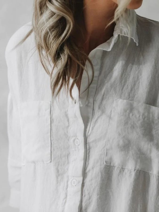 Cotton Slim Irregular Pocket Dress