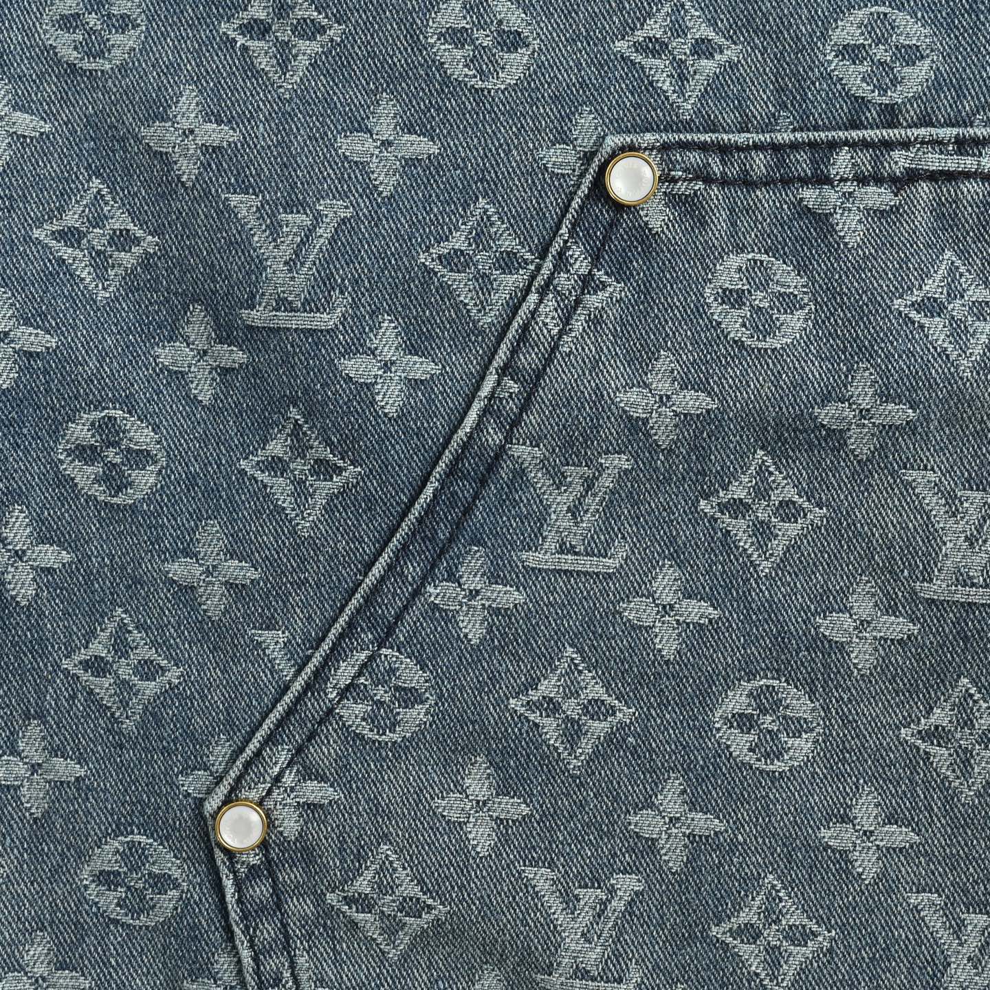 Louis Vuitton 25ss blue jacquard denim shorts