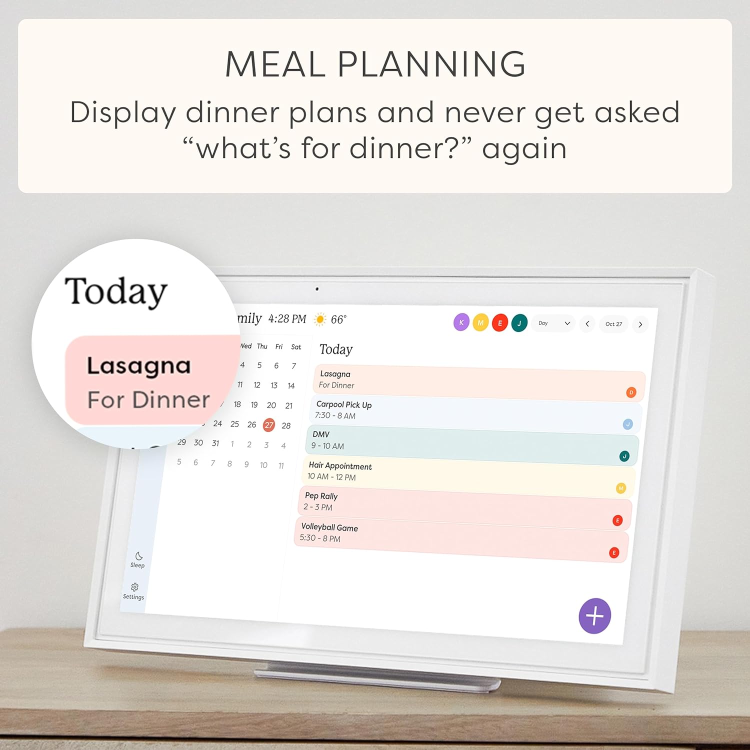 Skylight Calendar 15-inch Smart Touchscreen Digital Calendar Chore Sheet