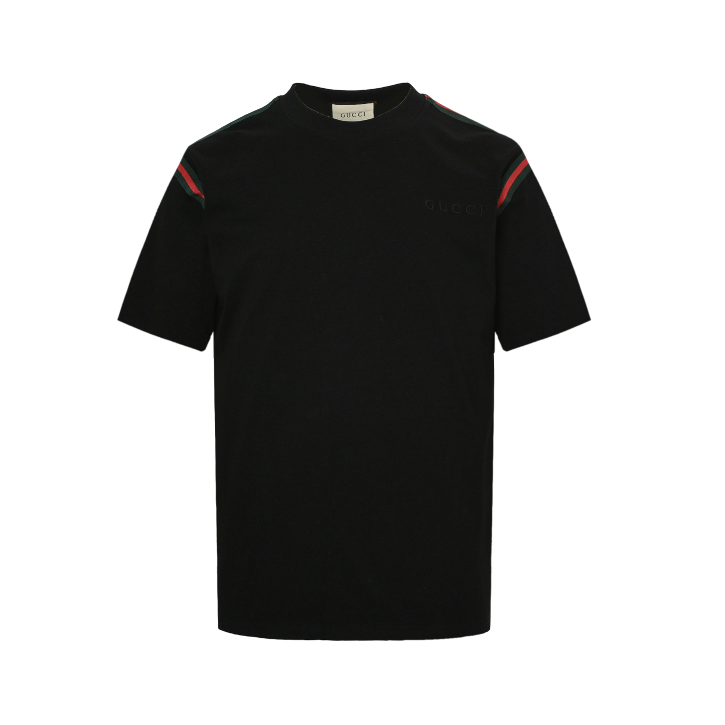 Gucci 24ss red and green ribbon embroidered small logo short sleeve