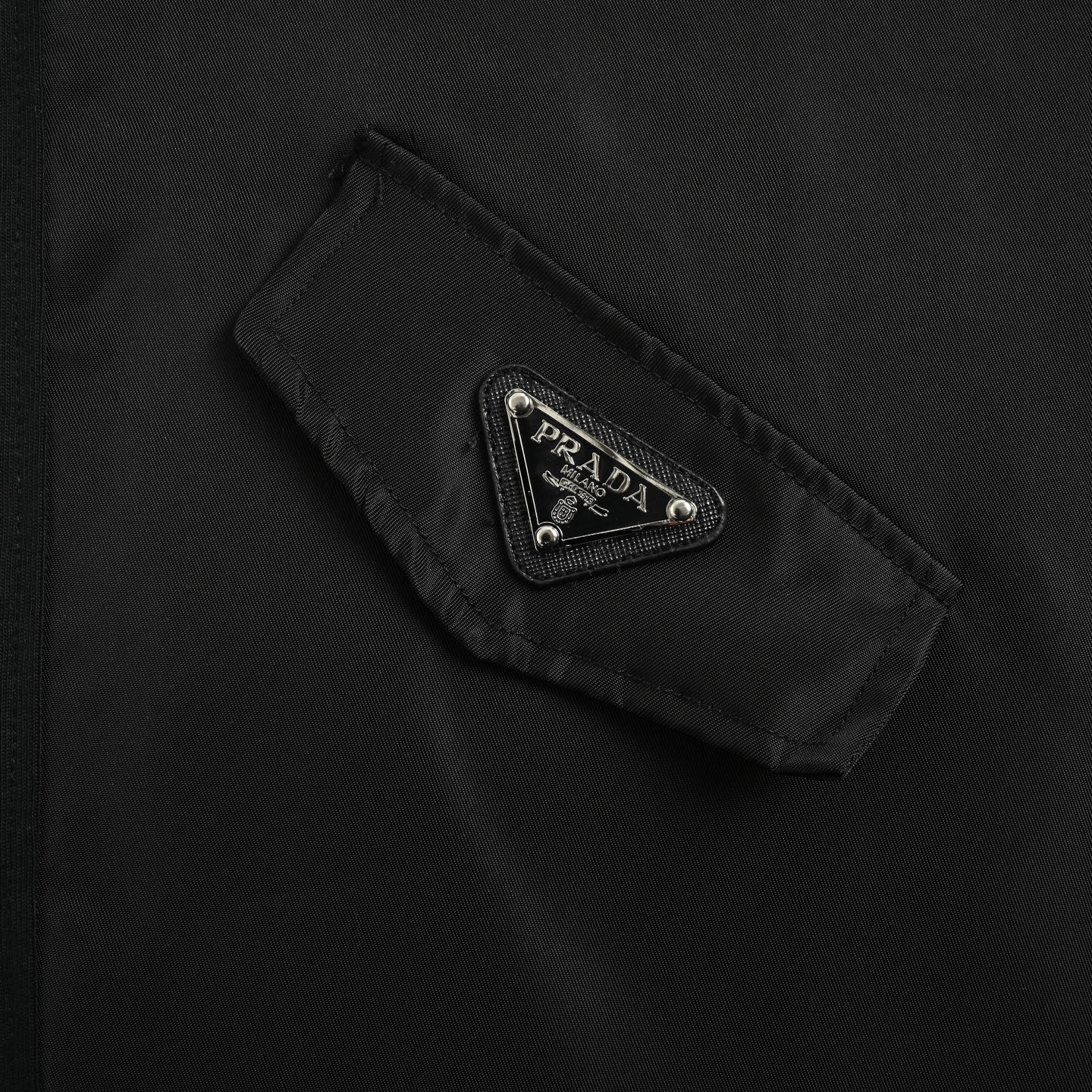 Prada 25ss triangle logo nylon pocket patchwork short sleeves
