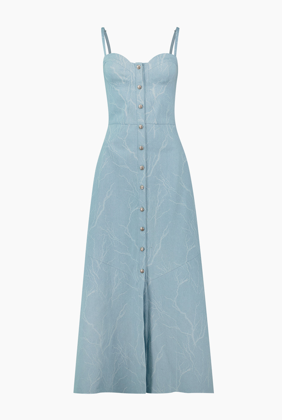 Maxi vestido con tirantes y botones