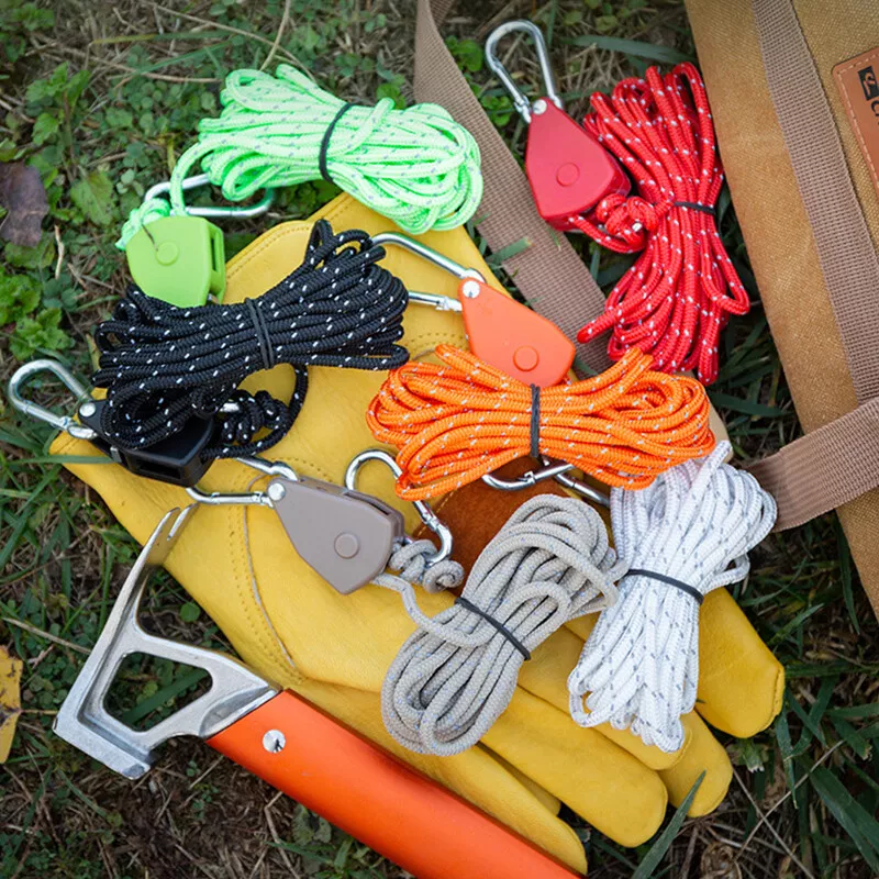 ⛺⛺Ratchet pulley rope hanger tent reflective wind rope