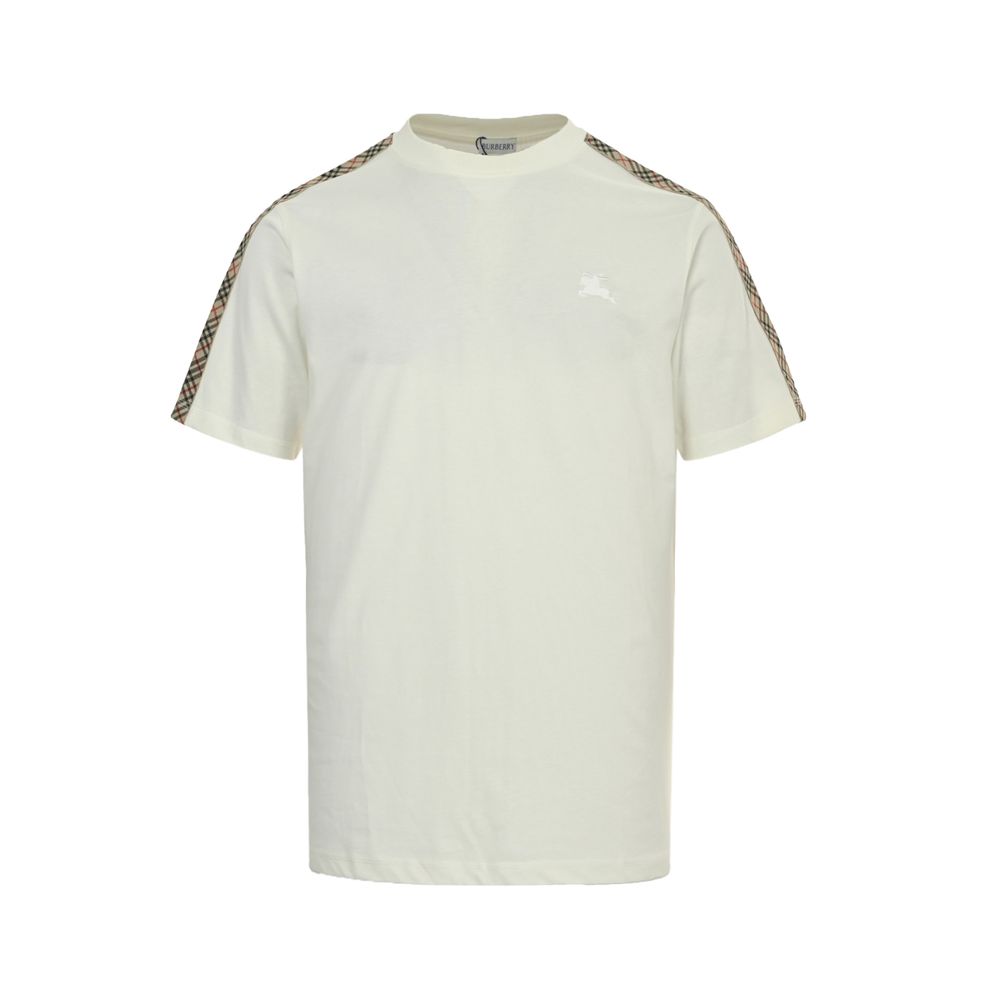 Burberry 25ss warhorse embroidered shoulder plaid ribbon short sleeve