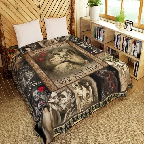 Skull Couples. You And Me We Got This Quilt Blanket