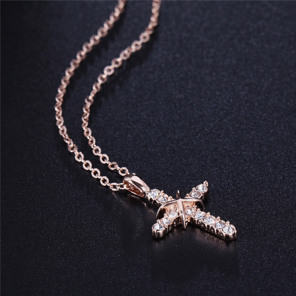 (🔥Early Christmas Sale- SAVE 48% OFF) Women 18K Gold Plated Dainty Cross Necklace--BUY 3 GET 2 FREE & FREE SHIPPING