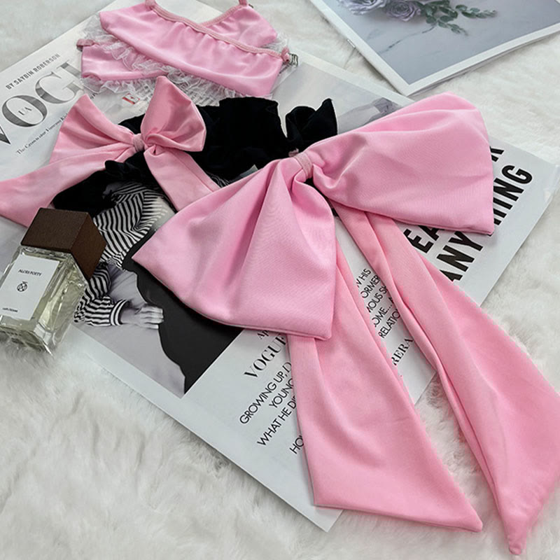 Kitty Bow Hollow Out Chain Lingerie Set