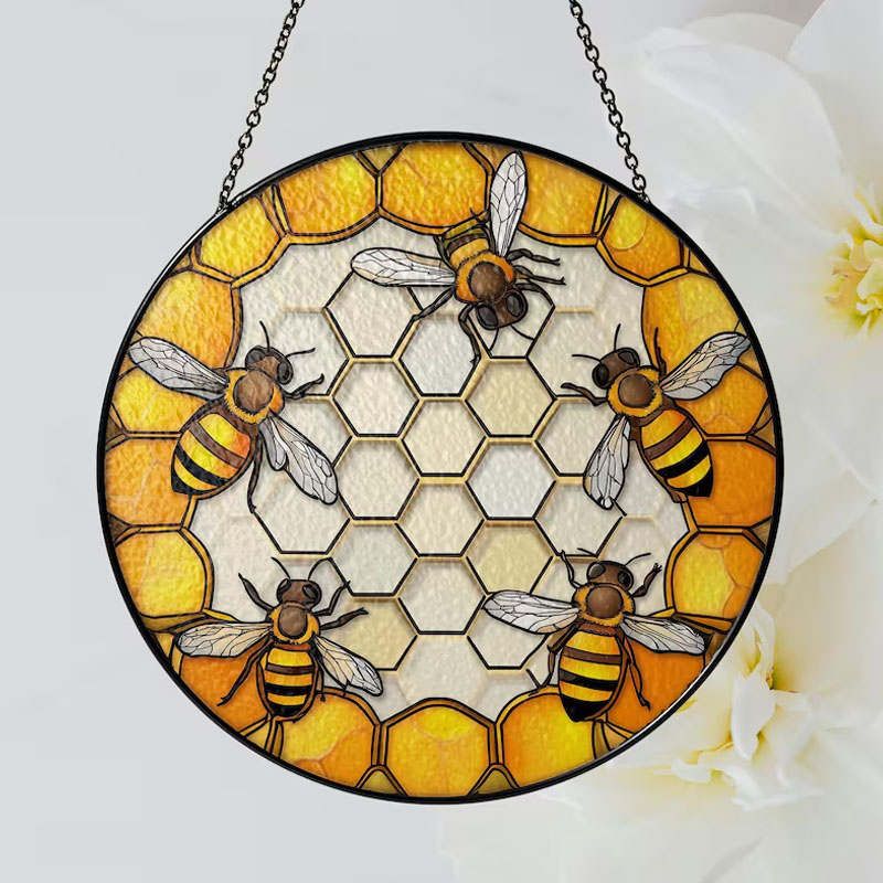 Honey Bee Suncatcher Hanging