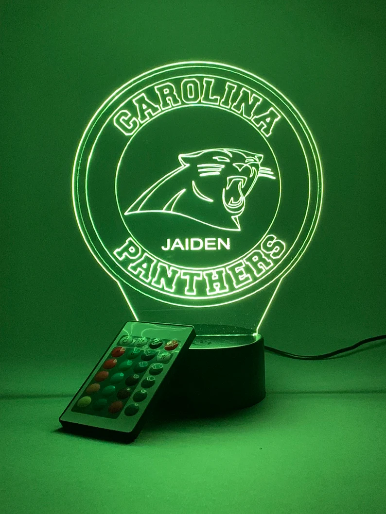 CAROLINA PANTHERS 3D LAMP PERSONALIZED