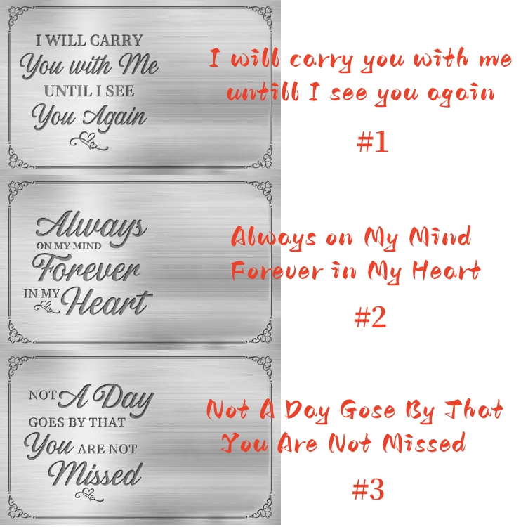I'll Carry You With Me Until I See You Again-Personalized Custom Aluminum Wallet Card