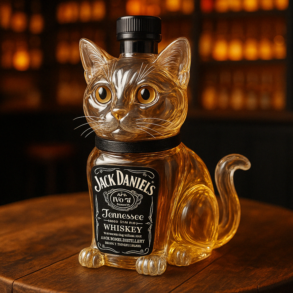 Cat-Shaped Whiskey Bottle