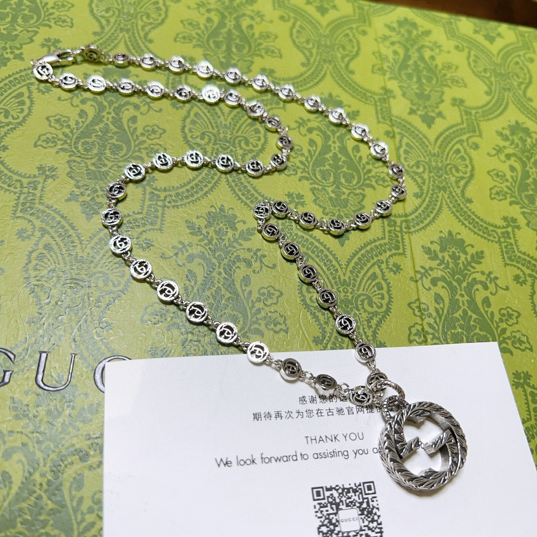Gucci Anger Forest series new double G vintage necklace
