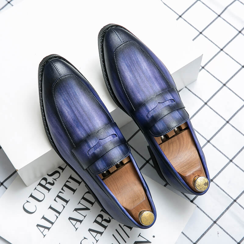 Men's Classic Pointed Toe Leather Loafers