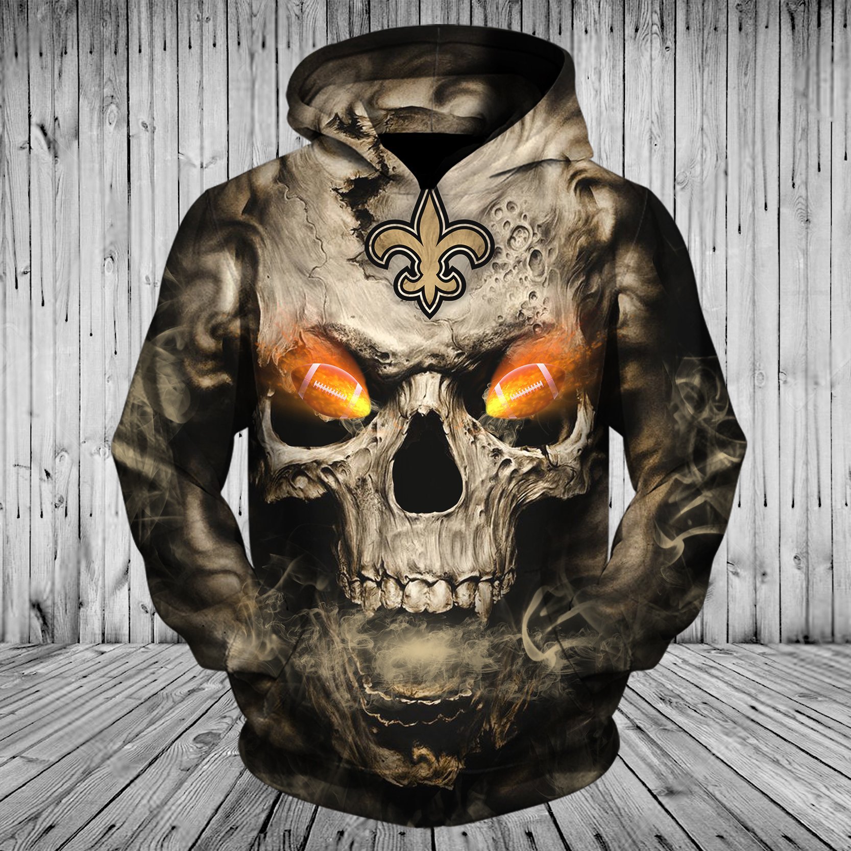 SAINTS HOODIE 3D SKULL 05