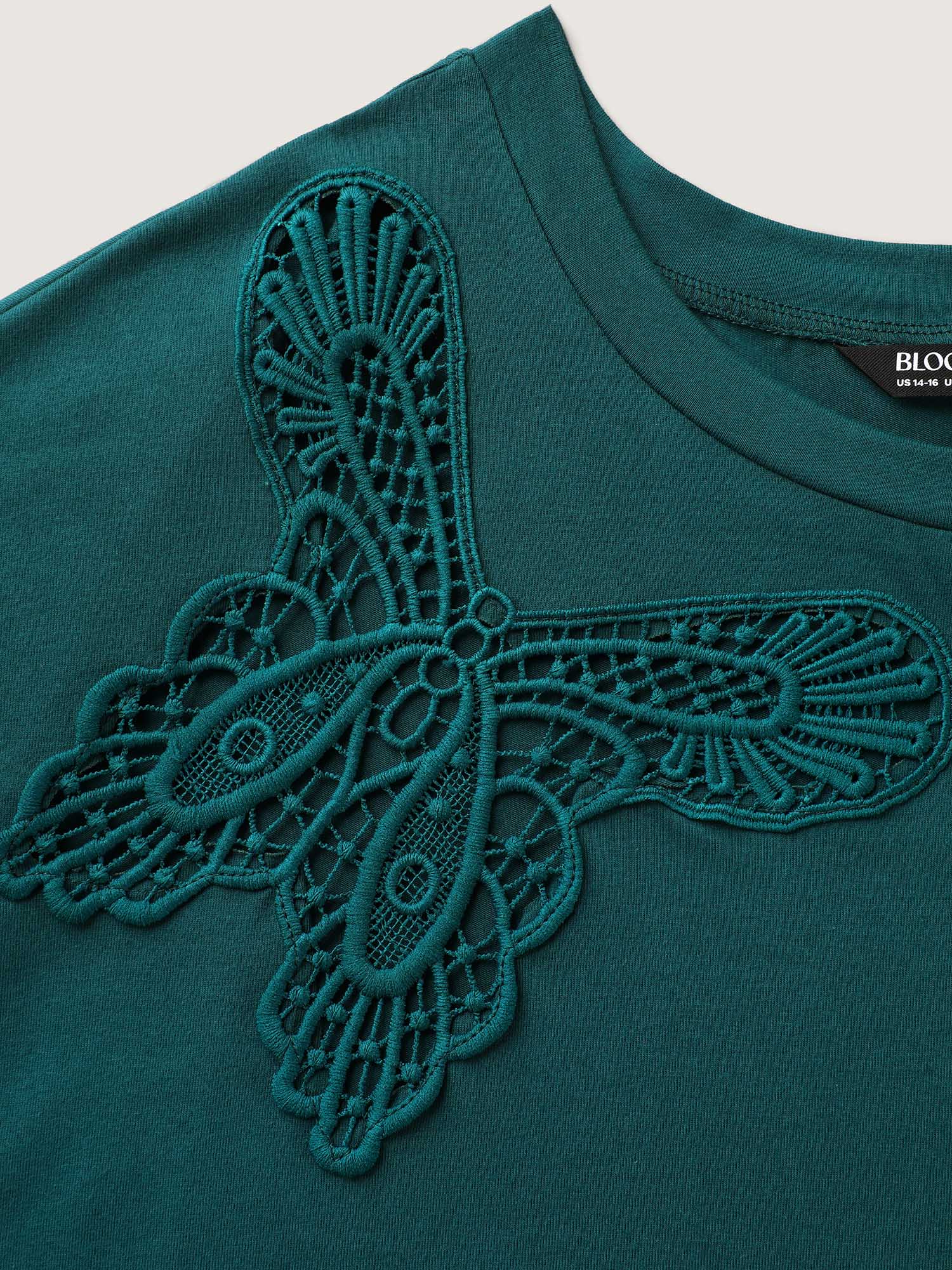 Pure Cotton Butterfly Cut-Out T-Shirt
