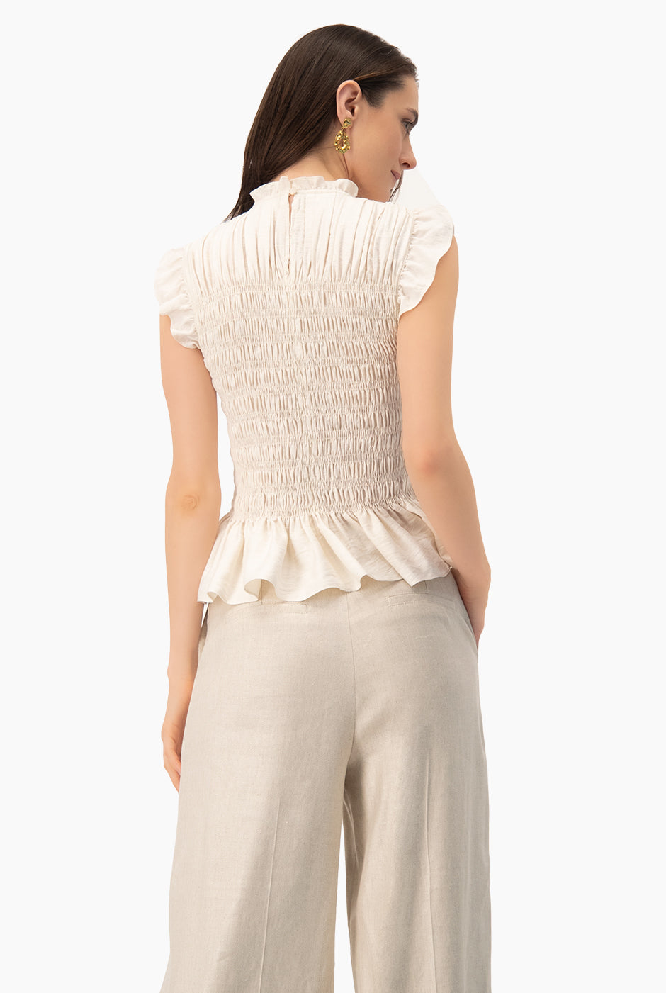 Blusa lisa con smock
