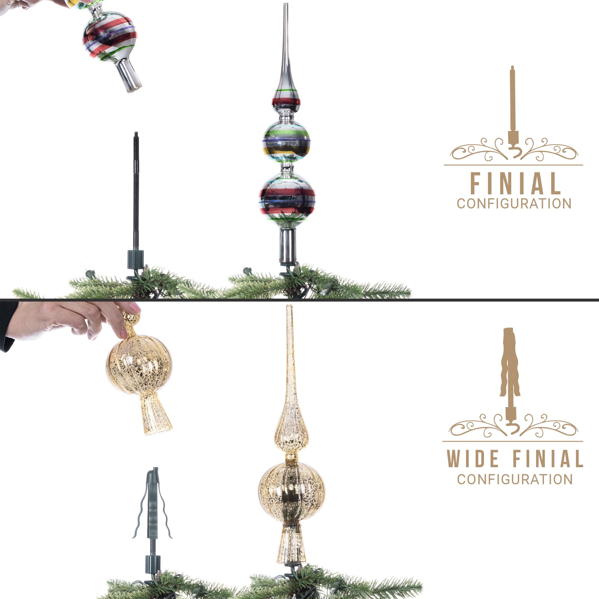 💥ON SALE💥Christmas Tree Topper Holder , Twist-on Holiday Universal Tree Topper Stabilizer ✨🎄