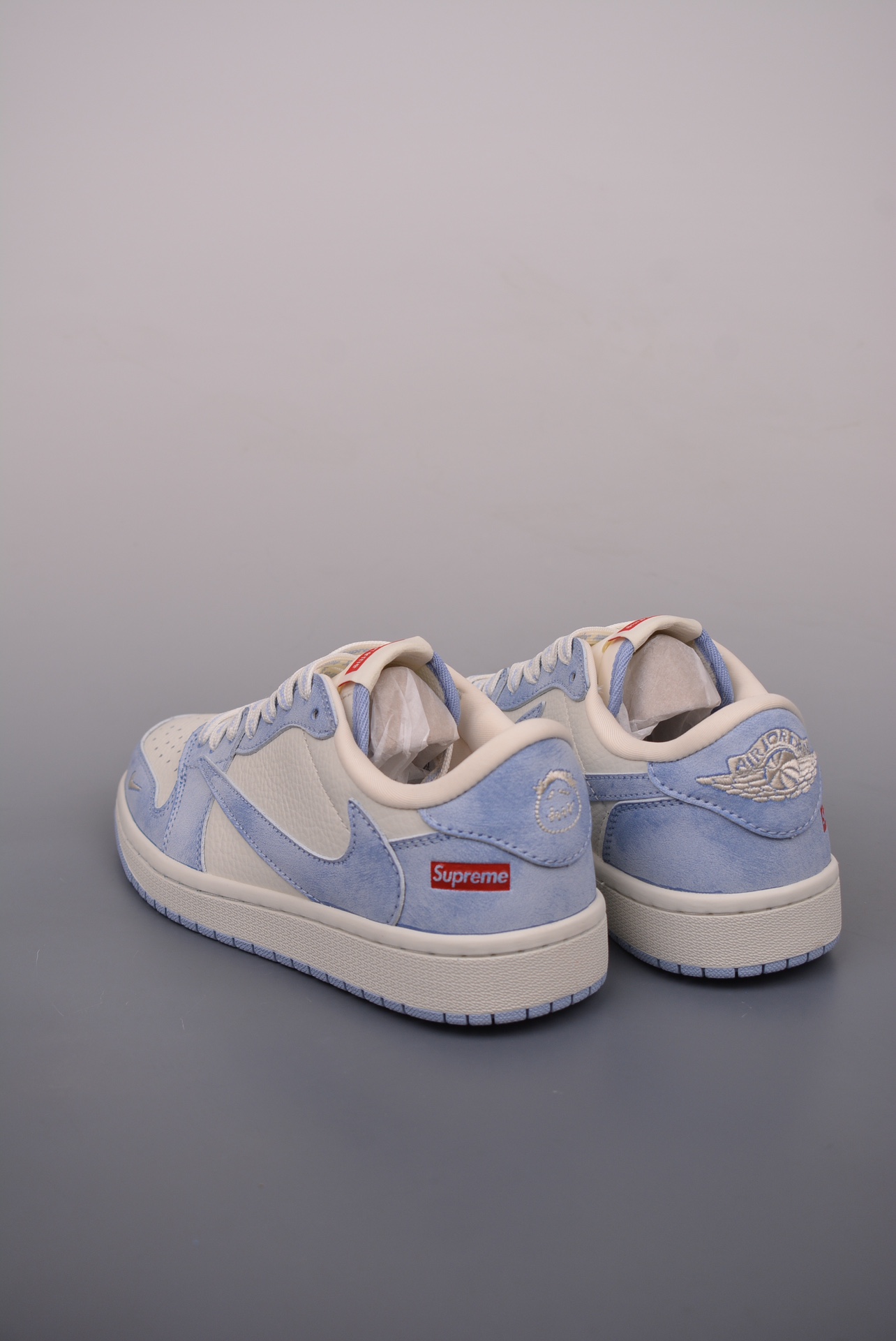 Supreme x Travis Scott x Air Jordan 1 Low OG SP Light Blue and White CH6336-010