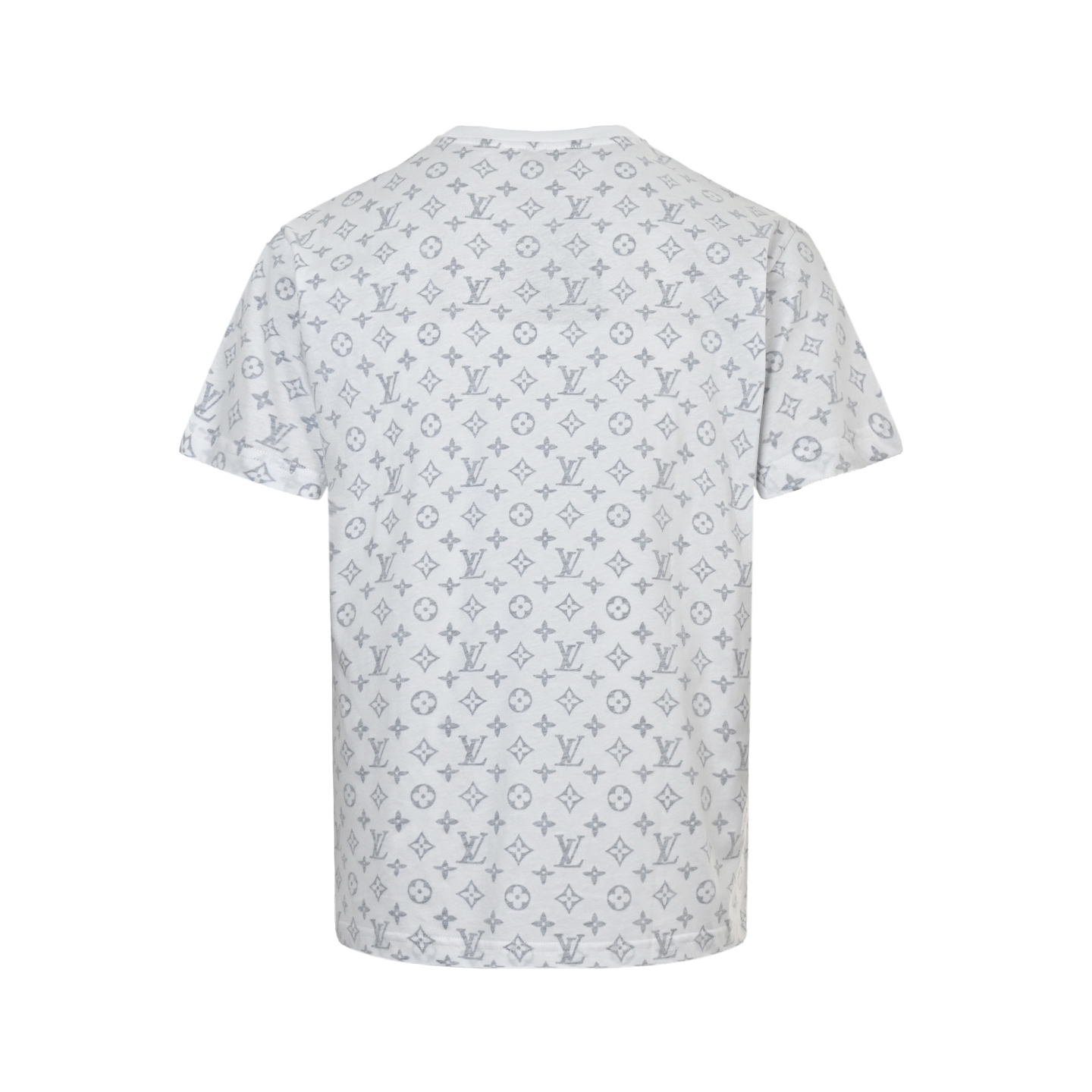 Louis Vuitton Collar Chain Full Print Round Neck Short Sleeve