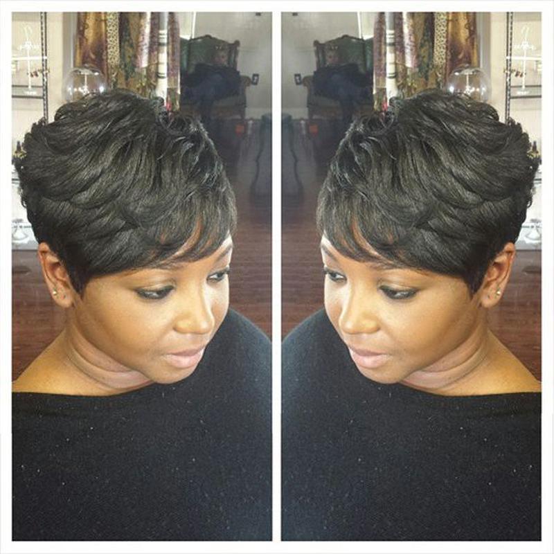 Luna 033 Short Layered Straight Wig for Black Women