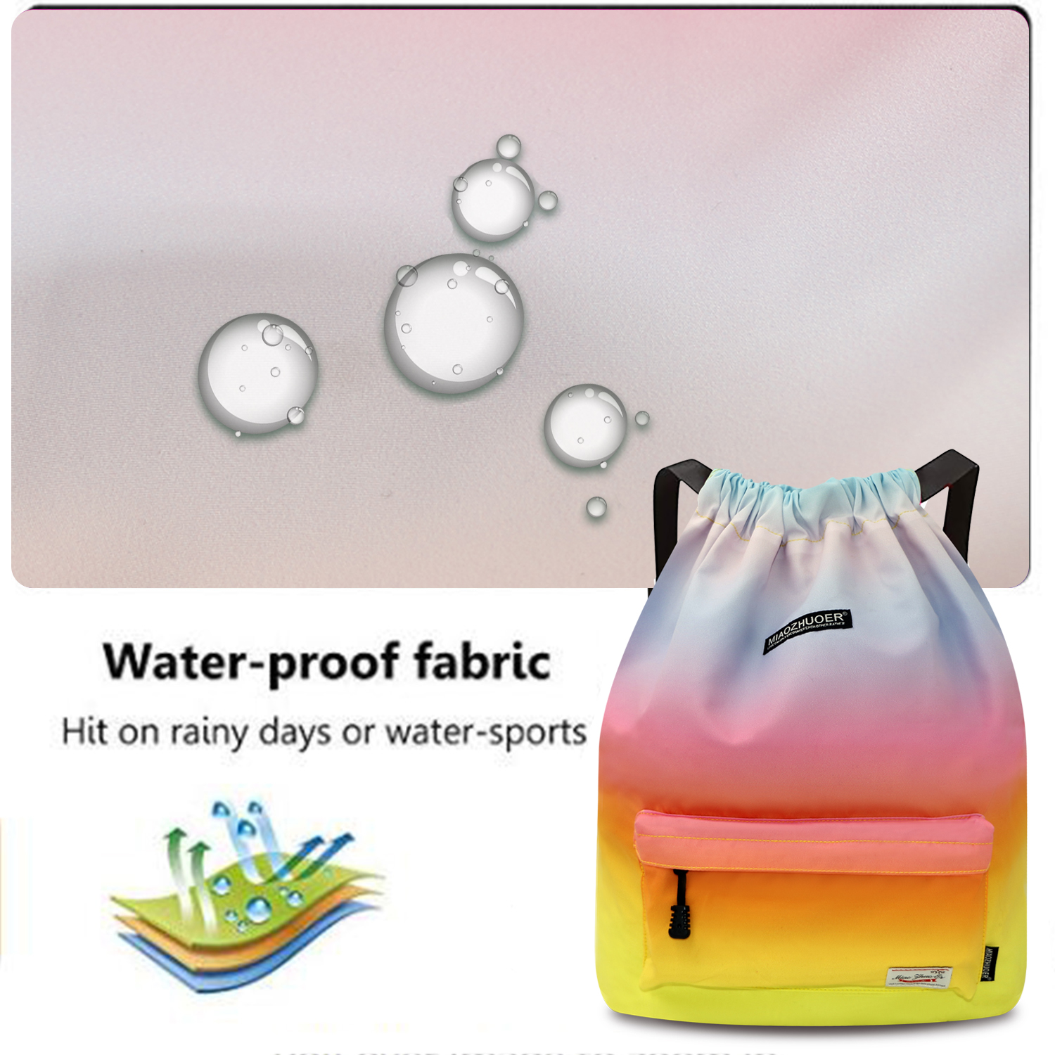 Outdoor Waterproof Drawstring Backpack