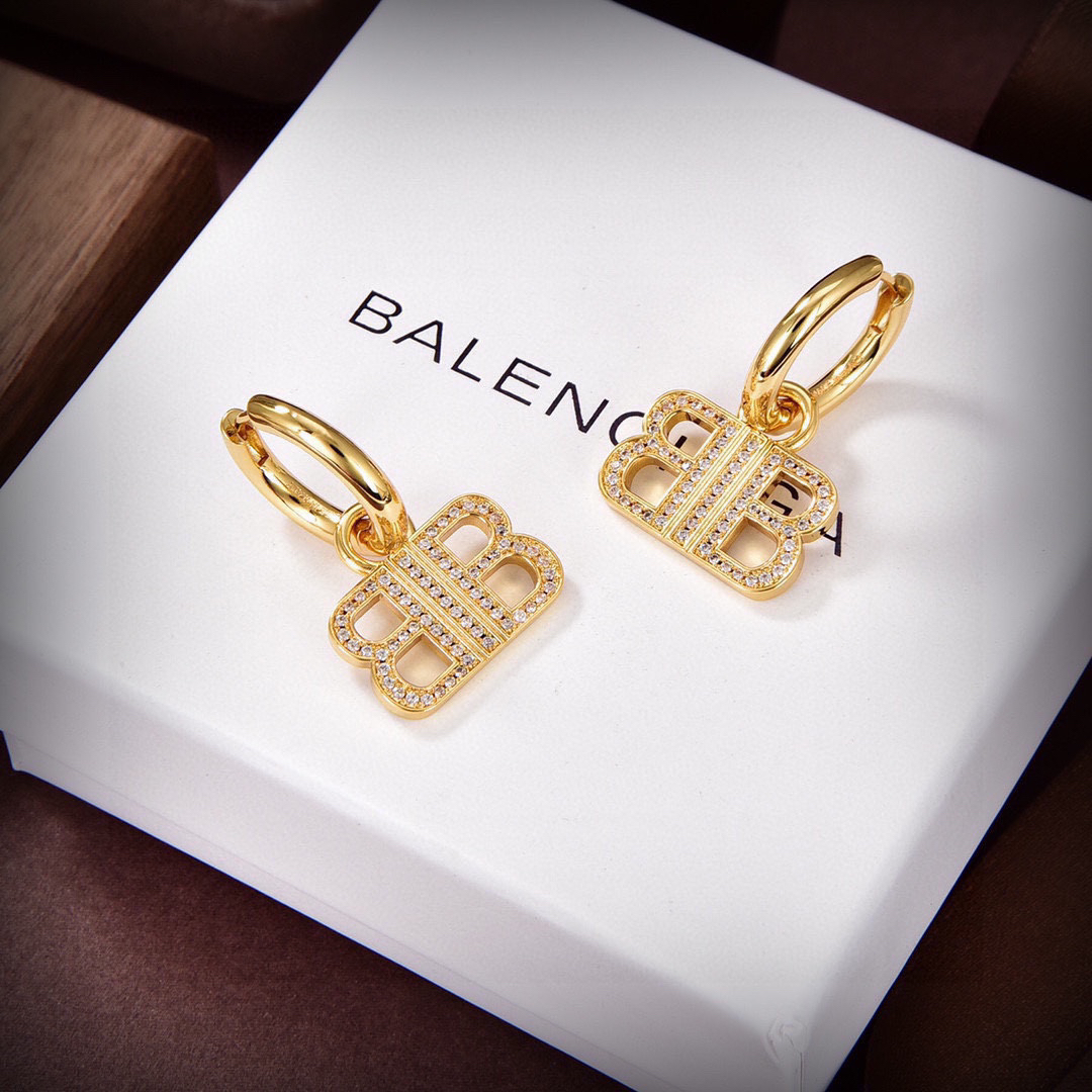 Balenciaga BB diamond earrings