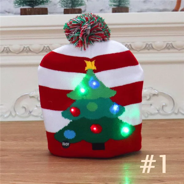 (🔥Early Christmas Sale- SAVE 48% OFF) Christmas Theme LED Beanies--BUY 4 FREE SHIPPING