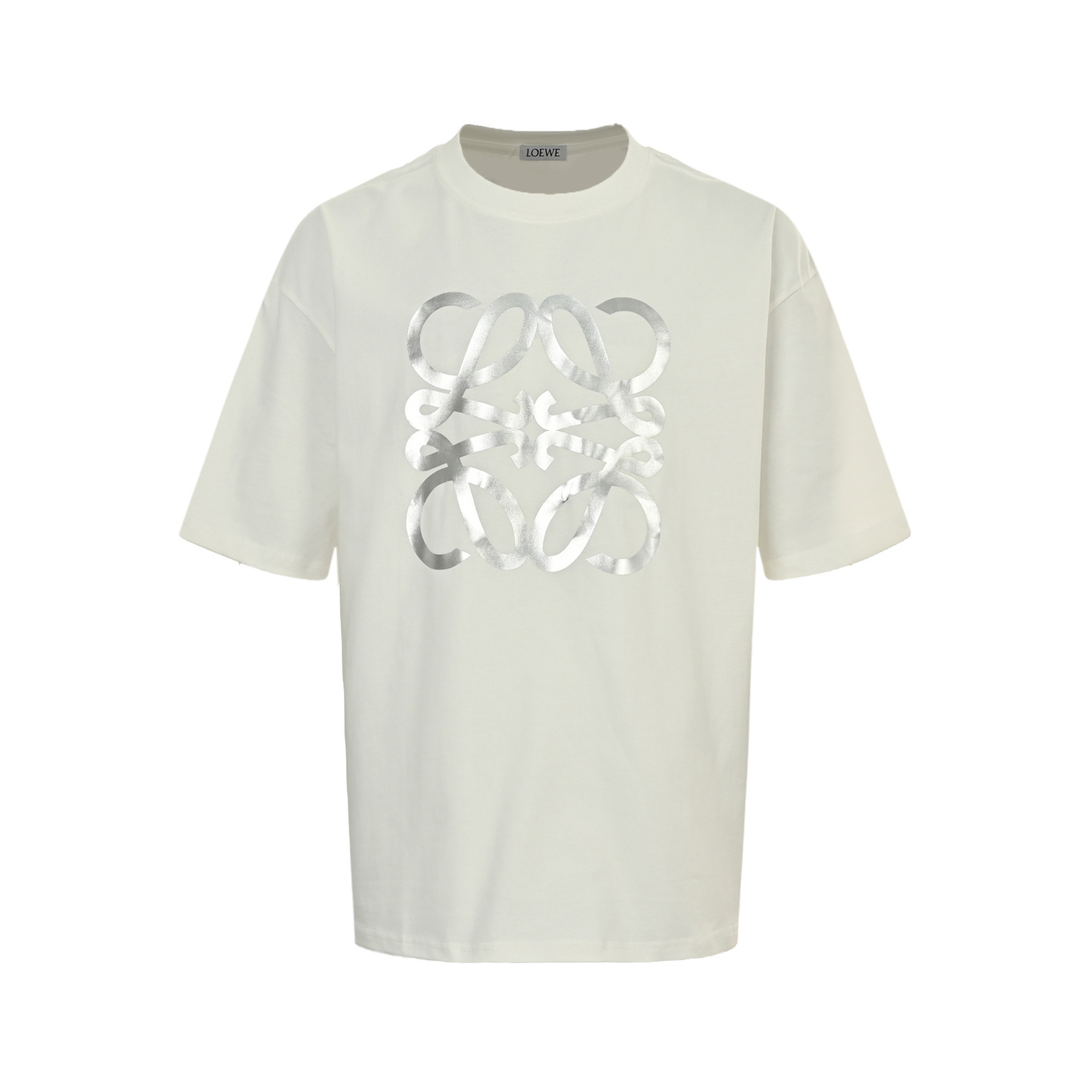 Loewe 25ss silver-stamped four-leaf clover short sleeve
