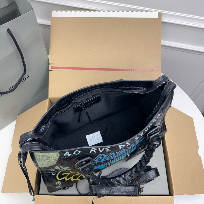 Balenciaga Mini City Graffiti Tote Bag