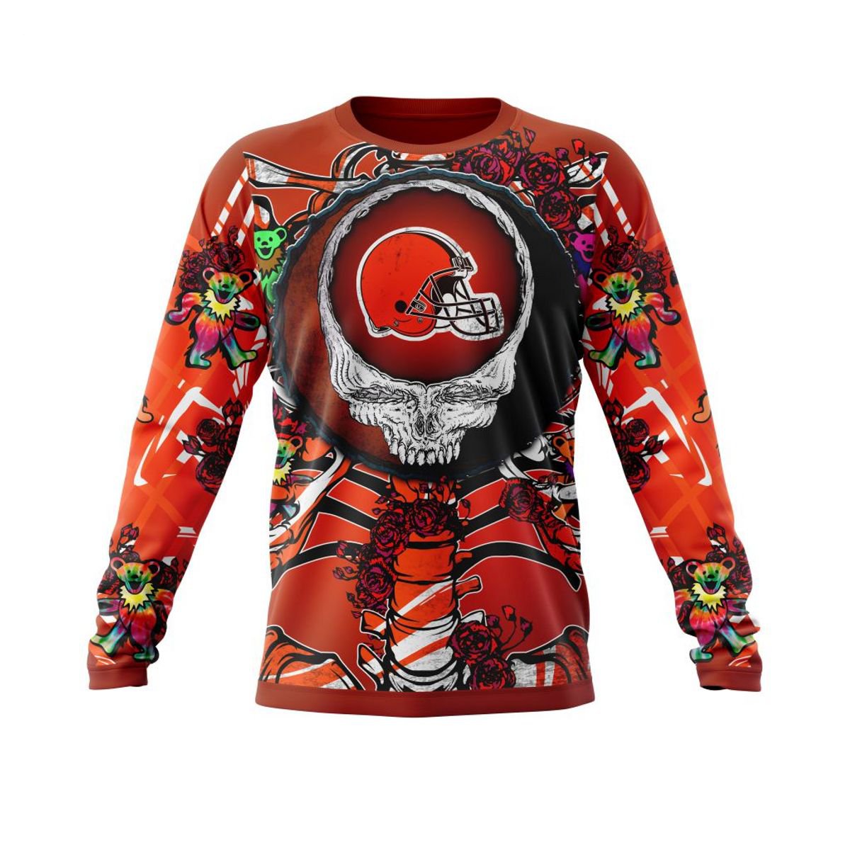 CLEVELAND BROWNS 3D HOODIE MIX GRATEFUL DEAD